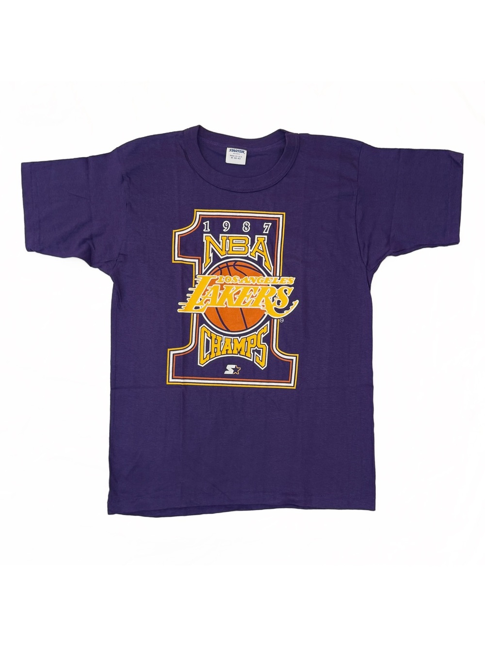 Vintage 80s LA Lakers 1987 NBA Champions Retro Purple Single Stitch TShirt